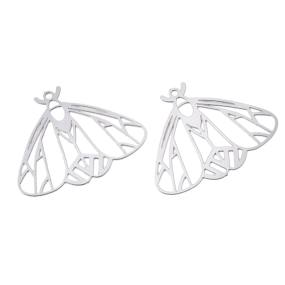 201 из нержавеющей стали филигранные подвески, гравированные металлические украшения, моль