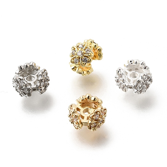 Латунные микропаве прозрачные кубики из циркония, стойки покрытие, долговечный, без свинца и без кадмия, цветок