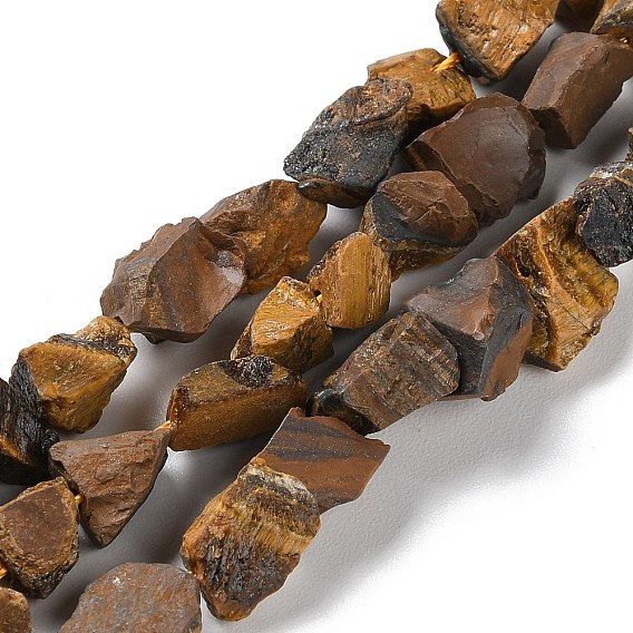 Brins de perles d'oeil de tigre naturel bruts bruts, nuggets