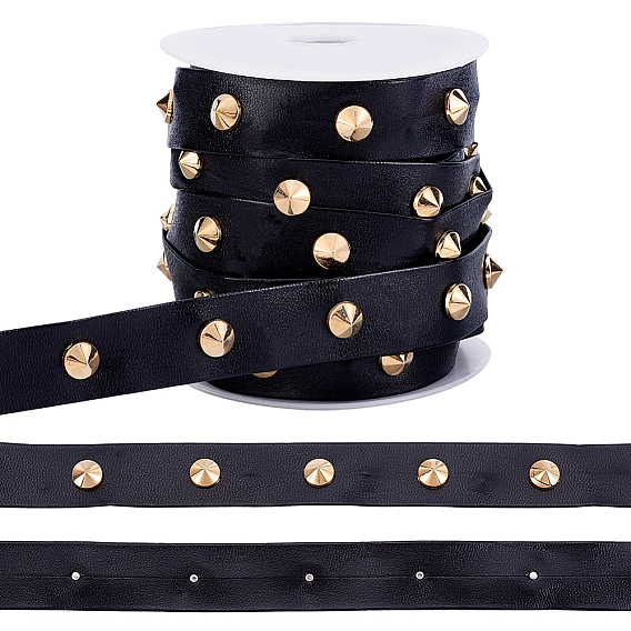 Панк отделка из искусственной кожи, с заклепками и пластиковыми катушками