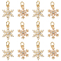 16 шт. 2 стили латунные микро-паве кубические циркониевые подвески, долговечный, с целью перехода в кольце, снежинка очарование