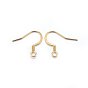 304 Stainless Steel French Earring Hooks, Flat Earring Hooks, Ear Wire, with Horizontal Loop