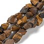 Brins de perles d'oeil de tigre naturel bruts bruts, nuggets