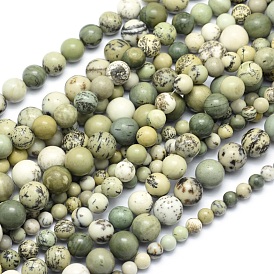 Perles de jaspe dendritiques naturelles, jaspe de chohua, ronde