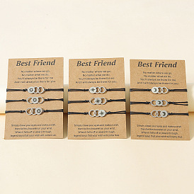 Stylish Laser-Cut Stainless Steel Friendship Bracelet with Sun, Moon and Stars Design