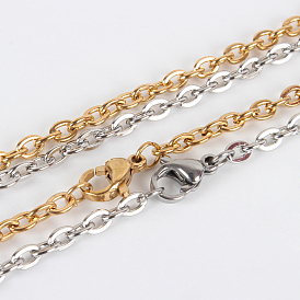 Vacuum Plating 304 Stainless Steel Cable Chain for Necklace Making, with Lobster Claw Clasps, 29.5 inch (749mm)