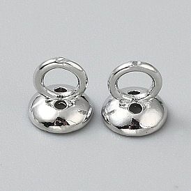 Латунные бусины-подвески с отверстиями для продевания заглушек для изготовления круглых украшений на ожерелье и браслете, полукруглый