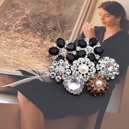 Металлические пуговицы, с горный хрусталь и пластиковые шарики