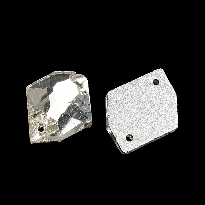 Glass Connector Charms, Faceted Polygon Links