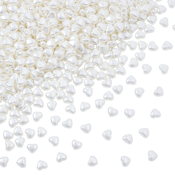 500 бусины из абс-пластика с имитацией жемчуга, сердце