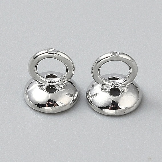 Латунные бусины-подвески с отверстиями для продевания заглушек для изготовления круглых украшений на ожерелье и браслете, полукруглый