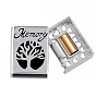 Openable Stainless Steel Memorial Urn Ashes Pendants, Book with Tree of Life & Word Memory