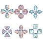 24Pcs 6 Style Eco-Friendly Iron Filigree Joiners Links, Cadmium Free & Lead Free, Mixed Shapes