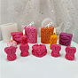 Valentine's Day Rose Flower Pillar Aromatherapy Candle Silicone Mold, DIY Gypsum Decoration Gift Love Mousse Cake Mold