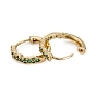 Sparkling Cubic Zirconia Hoop Earrings for Girl Women, Real 18K Gold Plated Brass Earrings