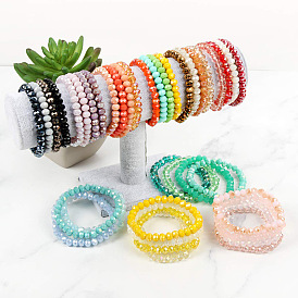 Colorful Elastic Crystal Beaded Bracelet Stackable Handmade Jewelry for Women