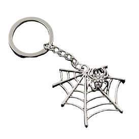 Porte-clés en alliage, toile d'araignée