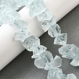 Стеклянные бусины с имитацией аквамарина, необработанный грубый камень, самородки