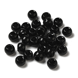 Perles d'agate noire imitation verre, rondelle