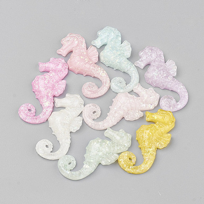 Непрозрачные кабошоны из смолы, морской конек