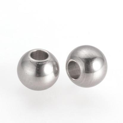 201 Stainless Steel Spacer Beads, Round