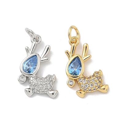 Латунные микро проложить кубического циркония подвески, олень, с целью перехода в кольце, стойки покрытие, долговечный, без кадмия и без свинца