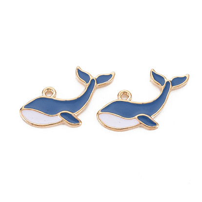 Crémaillère pendentifs en alliage placage, avec l'émail, sans cadmium et sans plomb, baleine
