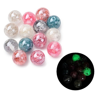 Светящиеся прозрачные смоляные и пайеточные бусины, круглые с бабочкой, светится в темноте