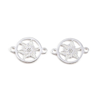 925 breloques connecteurs en argent sterling, bague avec maillons en forme de feuille