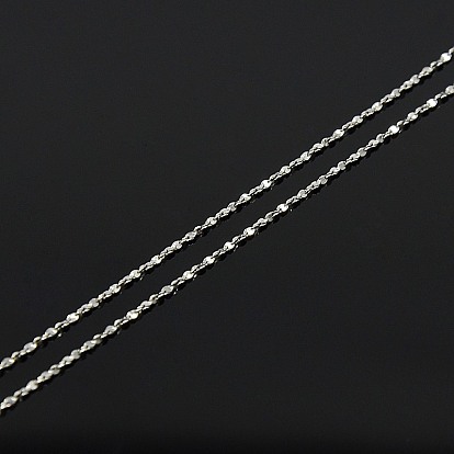 Trendy Unisex 925 Sterling Silver Chain Necklaces, with Spring Ring Clasps, Thin Chain