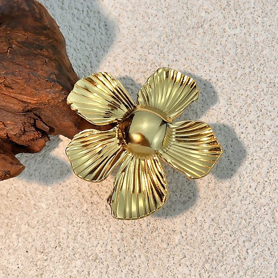 304 палец кольца из нержавеющей стали, цветок, ионное покрытие (ip), без кадмия, без никеля и без свинца