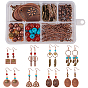 DIY Earring Making, with Brass Blank Stamping Tag Pendants and Metal Tags, CCB Plastic Bead Spacers, Brass Eye Pin and Brass Earring Hooks