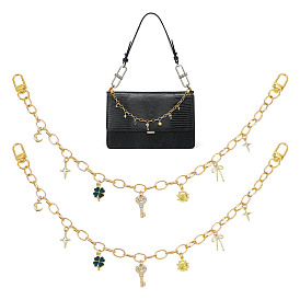 3шт. клевер ключ звезда подвеска алюминиевый кабель цепочка сумка декоративные цепи, Сплав с застежками, аксессуары для замены сумок, зелёные