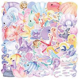 50Pcs 50 Styles 3D PVC Adhesive Waterproof Sea Animals Stickers Set, for Kid's Art Craft, Bottle, Luggage Decor