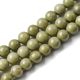 Brins de perles d'agate alashan naturelles, teint, ronde