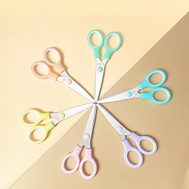 Stainless Steel Children's DIY Paper-cutting Scissors, with Plastic Handle, Multi-Purpose Office Scissor, Easy Grip Handles