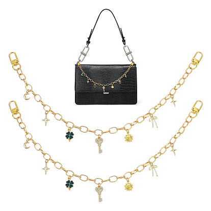 3шт. клевер ключ звезда подвеска алюминиевый кабель цепочка сумка декоративные цепи, Сплав с застежками, аксессуары для замены сумок, зелёные