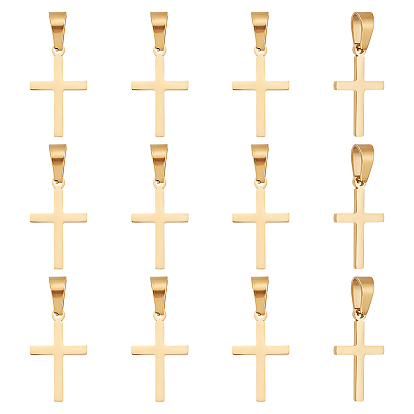 12 шт. ионное покрытие (ip) 304 подвески из нержавеющей стали, для изготовления ювелирных изделий, крестик