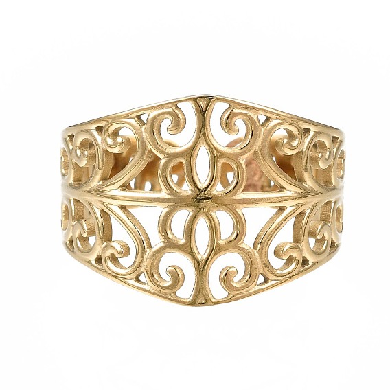 304 открытое манжетное кольцо из нержавеющей стали, массивное полое кольцо для женщин