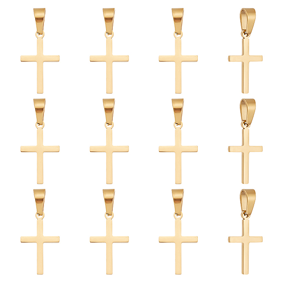 12 шт. ионное покрытие (ip) 304 подвески из нержавеющей стали, для изготовления ювелирных изделий, крестик