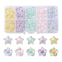 125Pcs 10 Style Transparent Acrylic Beads, Bead in Bead, Flower & Star