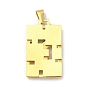 Ion Plating(IP) 304 Stainless Steel Religion Pendants, Rectangle with Jesus Charms