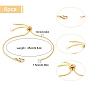 SUNNYCLUE 6Pcs Brass Slider Bracelets Makings, with Box Chains and Lobster Claw Clasps