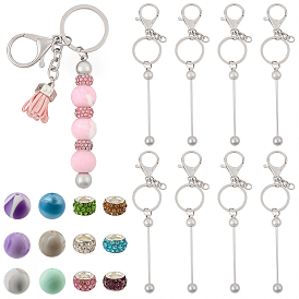 Сделай сам наборы для ключей, в том числе брелок из бисера из сплава, стразами из полимерной глины и силиконовыми бусинами