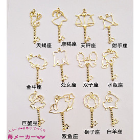 Подвесные подвески из сплава, для diy уф смолы, эпоксидная смола, Прессованные цветочные украшения, без кадмия и без свинца, созвездие, золотые