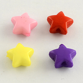 Opaque Acrylic Beads, Star, 12x12x6mm, Hole: 2mm, about 1340pcs/500g