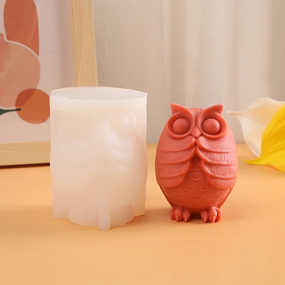 3D No Hearing Seeing Speaking Owl Scented Candle Silicone Molds, Candle Making Molds, Aromatherapy Candle Mold