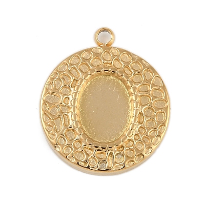 Ионное покрытие (IP) 304 подвеска с покрытием из нержавеющей стали в форме кабошона, плоско-круглые, полированный