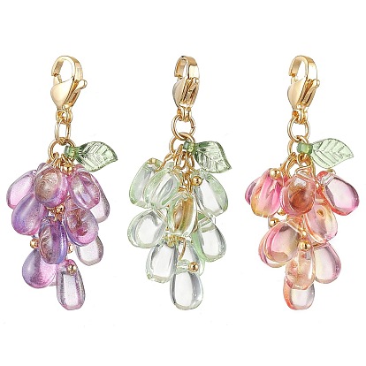 Украшение подвески из стекла и акрила в форме капли, Подвески с застежками-когтями омара для украшения сумок