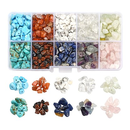 150G 10 Style Natural & Synthetic Gemstone Beads, Chip